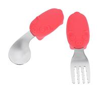 Toyvian 1 Juego Tenedor Cuchara Cucharas De Bebe Cucharas De Silicona Reposa Utensilios De Silicona Cubiertos Infantiles Vajilla De Entrenamiento Cuberteria Mango Corto Gel De Sílice Bebé
