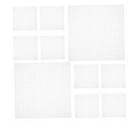 Toyvian 10 Láminas Cuadradas de Lona Plástica Blanca 20X20 CM para Manualidades Malla Resistente para Bordado Punto de Cruz y Ganchillo Tela de Malla para Labores Creativas
