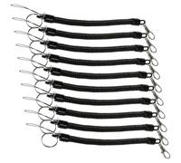 Toyvian 10 Piezas Llavero Elástico Retráctil de Bobina Resistente con Cierre de Langosta de Unidades Negras para Llaves Bolsos y Accesorios Actividades al Aire