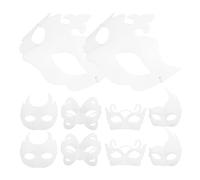 Toyvian 10 Piezas Máscaras Blancas de Papel para DIY Mascarada Fiesta y Cosplay Máscaras Blanco para Pintar Disfraces y Decoración Creativa