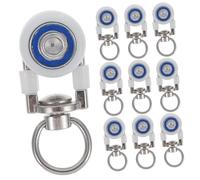 Toyvian 10 Piezas Rodillos para Riel de Cortina Techo Ruedas Dobles con Rodamiento Silencioso Gancho Metálico Resistente para Cortinas de Ducha y Divisor de Ambientes Deslizadores Suaves
