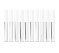 Toyvian 10 Piezas Tubo Labial Vacío Redondo de 2, 5ml en Abs y As Blanco | Gloss y Tinte Líquido, Cuerpo Transparente Ligero, Práctico para Viaje
