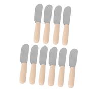 Toyvian 10 Raspadores de Crema de Acero Inoxidable para Uso Doméstico, Cortador de Mantequilla y Cuchillos para Untar Queso con Mango Plástico, Ideales para Cocina