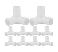 Toyvian 10 Unidades Conector de Esquina para Barra de Armario de Plástico Blanco, Junta de Varilla Estable de 20mm para Zapatero y Estante en Armario Minimalista