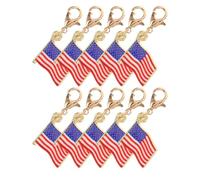 Toyvian 10 Unidades Llavero de Aleación Diseño Plano y Resistente a Arañazos Bandera Estadounidense Adecuado para Monederos y Bolsos durante Viajes y Souvenirs Patrióticos