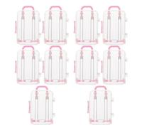 Toyvian 10 Unidades Mini Caja de Obsequio Forma de Maleta Rosa, Resistente a Rayaduras y Compacta, Adecuado para Cumpleaños y Bodas Compartimentos Internos