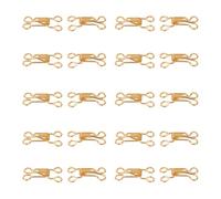 Toyvian 100 Ganchos y Cierres de Gancho y Ojo Dorados de Cobre para Ropa, Fáciles de Instalar y Seguros, Ideales para Pantalones y Vestidos en Reparaciones de Ropa Diarias