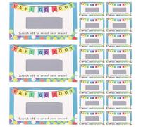 Toyvian 100 Piezas Tarjetas de Rascar Motivacionales para Aula Diseño Creativo y Papel Personalizable, Fáciles de Usar para Estudiantes y Profesores en Incentivos Escolares