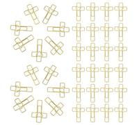 Toyvian 100piezas Clips Metálicos de Papel con Forma de Cruz Hueca y Corazón Sujetapapeles Decorativos Dorados para Estudio Bíblico Oficina y Organización de Documentos