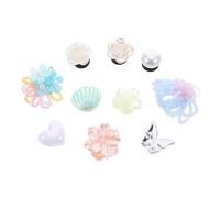 Toyvian 10piezas Conjunto de Flores de Cristal para Zapatos Clips de Flor Hebillas Extraíbles Adornos Elegantes para Bodas y Fiestas para Mujer
