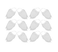 Toyvian 12 Bigotes Postizos Blancos para Disfraz de Papá Noel Barba Postiza Realista de Fibra Sintética Cuerda Elástica Paquete de 12 Unidades para Fiestas Navideñas Halloween y