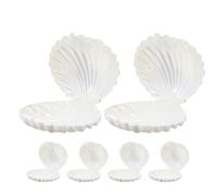 Toyvian 12 Cajas para Dulces Forma de Conchas Marinas de Plástico Blanco Perlado, Reutilizables y Elegantes para Fiestas y Celebraciones Festivas