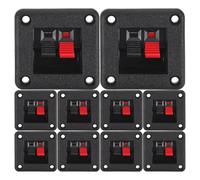 Toyvian 12 conectores para terminales de altavoz: bornes de conexión con resorte cuadrados para organizar cables de audio. Conectores para caja de altavoz para proyectos de audio DIY en casa y