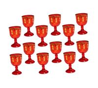 Toyvian 12 Copas de Vino Pequeñas de Plástico Rojo 40 Ml Diseño Tradicional Chino para Banquetes y Fiestas de Boda Copas de Boda Chinas Temáticas para Ceremonias Festivas