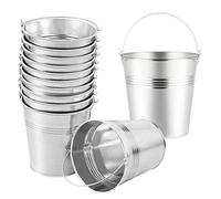 Toyvian 12 cubos de estaño, mini cubos de metal, cubo pequeño con asa para suministros de fiesta buffet, floreros, suministros de boda y fabricación de velas