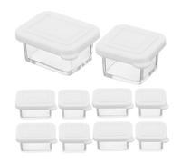 Toyvian 12 Juegos Miniaturas de Contenedores de Comida para Casa de Muñecas Juego de Cajas de Almacenamiento Transparentes y Mini Cucharas de Comida para Decoración rol Educativos