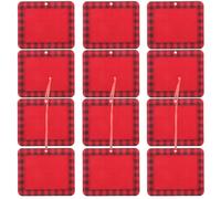 Toyvian 12 Marcos de Fotos Navideños Colgantes de Fieltro Diseño Rectangular Patrón Buffalo Check Decoración para Árbol de Navidad y Pared Set de 12 Unidades para Ambiente Festivo
