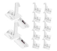 Toyvian 12 piezas Cerraduras Seguridad Niña Adhesivas sin Taladro para Armarios y Cajones Diseño Invisible Protección Niña Resistente y Fácil Instalación