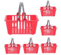 Toyvian 12 Piezas Cesta de Compras simulada de Comida y Juguetes. Cesta de la Compra Juguetes para pequeños Cesta de la Compra de Juguete para el plastico Rojo