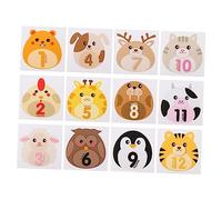 Toyvian 12 Piezas Pegatinas Mensuales para Bebés Colores Vibrantes para Recuerdos Primera Semana De Vida para Bebés Crecimiento Momentos Especiales para Fotos Artículos para Fotos De Calid