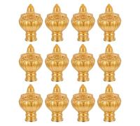 Toyvian 12 Piezas Remate Dorado de Plástico para Barra de Cortina de 26-28 Mm, Tapa de Extremo Decorativa para Interiores Residenciales y Dormitorios, Reemplazo Elegante y Funcional