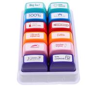 Toyvian 12 Piezas Sello de Aula, Sellos para Maestros para Calificar Aula, Plástico, Motivación Positiva para Estudiantes, Apoyo Versátil en Evaluación, Actividades Diarias de Clase,