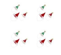 Toyvian 12 Piezas Sombrero de Fiesta Creativo con Diseño Plisado Brillante | Papel y Yarn, Forma Cónica, Dos Variantes Rojo y Verde, para Mascotas, Fiestas Sorpresa y Celebraciones