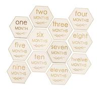 Toyvian 12 Tarjetas De De Bebé Discos De Madera Diseño Bonito Accesorios Para Fotos