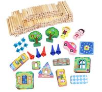 Toyvian 128 Piezas Puzzle de Madera para Montar Casita Creativa Juguete Educativo para Manualidad Decorativa de Madera Duradera para Mesa y Habitación
