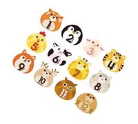 Toyvian 12hojas Pegatinas De Animales para Bebés Stickers Mensuales De Autoadhesivos para Momentos Recién Nacidos De Recuerdos