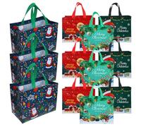 Toyvian 12piezas Bolsas para Regalos Navideños No Tejidas Grandes y Reutilizables para Fiestas y Compras