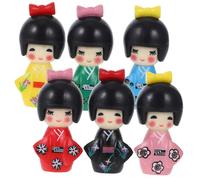 Toyvian 12piezas Muñeca Japonesa De Kimono Decorativa para Decoración del Hogar Artesanía Pintada Mano Colorida y Segura para para Amantes Cultura Asiática