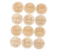 Toyvian 12piezas Tarjetas De Madera Para Marcador Mensual De Crecimiento Meses Señal De Avances Mensuales Rastrear El Desarrollo Del Niño
