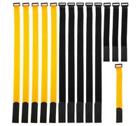 Toyvian 15 Piezas Correas de Cincha Ajustables para Bicicletas Pack (Naranja y Negro 25 Mm Ancho, Medidas 300 Mm y 600 Mm) para Sujeción de Ruedas y Cables en Ciclismo y Transporte