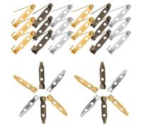 Toyvian 150 Piezas de Pasadores de Barra para Broches de Bricolaje 25 Mm, Accesorios de Broche Cierre Trasero Seguro en Colores Oro, Cobre Antiguo y Plata para Manualidades y Decoración