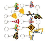 Toyvian 16 Piezas Llaveros de Juguetes de Construcción para Colgantes PVC Excavadora Tractor y Bulldozer Decoración Resistente para Fiesta Infantil Regalos para Cumpleaños y Mochilas