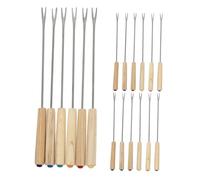 Toyvian 18 Piezas Tenedores de Fondue Acero Inoxidable con Mango de Madera Puntas Precisas y Resistentes para Queso Chocolate y Barbacoa Accesorios Duraderos para Cocina y Reuniones