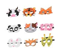 Toyvian 18piezas De Animales De Fieltro Para Accesorios De Disfraz Para Halloween Fiesta De Cumpleaños y Cosplay Divertidas De Cosplay De Animales Incluye Vaca Cerdito Conejo Jirafa