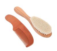 Toyvian 1juego Cepillo De Lana y Peine De Madera Para Cuidado Del Cabello Del Suave y Ligero Para Masajear El Cabelludo y Soothe Emociones Del Infante