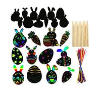 Toyvian 1juego Tarjetas De Pascua para Manualidades De Arte Rasca y GANA Palos y Cuerdas para Fiestas y Creativos para Actividades Infantiles y Celebraciones
