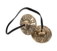 Toyvian 1par Tambores De Tingsha De Latón Para y Yoga Campanas De Sonido Resonante Para Prácticas Espirituales y Mindfulness Instrumento Auténtico De Nepal