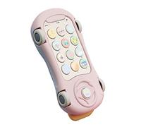 Toyvian 1pieza Juguete De Teléfono y Luces Teléfono Simulador Educativo Bilingüe Proyector De Cuentos para Bebés Diseño De Coche De Caricatura Color Rosa Sin Batería