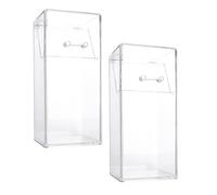 Toyvian 2 Cajas Organizadoras de Acrílico Transparente para Escritorio Portalápices y Soporte para Brochas de Maquillaje Tapa Contenedor Multifuncional para Papelería y Cosméticos
