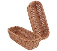 Toyvian 2 Cestas de Almacenamiento Marrón Ligeras y Antideslizantes de Plástico para Decorar o Alféizar para Utensilios de Cocina
