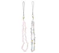 Toyvian 2 Correas de Teléfono con Cuentas de Piedras Naturales, Bonitas Decoraciones Colgantes para Mujeres Y Adolescentes.