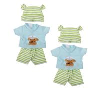 Toyvian 2 Juegos Conjunto de Algodón Rayas con Sombrero Ropa de Muñeca para Vestir y Accesorios para Casa de Muñecas