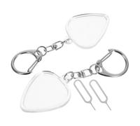 Toyvian 2 Juegos Estuches Transparentes para Púas de Guitarra con Llavero Caja Portátil para Almacenamiento Incluye Abridor Estándar Funda de Plástico para Accesorios de Guitarra