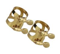 Toyvian 2 Ligaduras para Saxofón Alto de Cobre Dorado Tornillo Ajustable, Accesorios para Saxofón Sujeción Segura y Diseño Compacto para Uso en Cualquier Momento