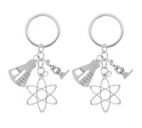 Toyvian 2 llaveros con Dije de Estructura Molecular, Colgante de microscopio, símbolo científico, para Amantes de la Ciencia, biología y química.
