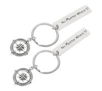 Toyvian 2 Llaveros Creativos Brújula y Letras, Colgantes Decorativos para Bolso y Llaves, Accesorio de Llavero para Parejas y Compañeros, Obsequio Original para San Valentín y Cumpleaños